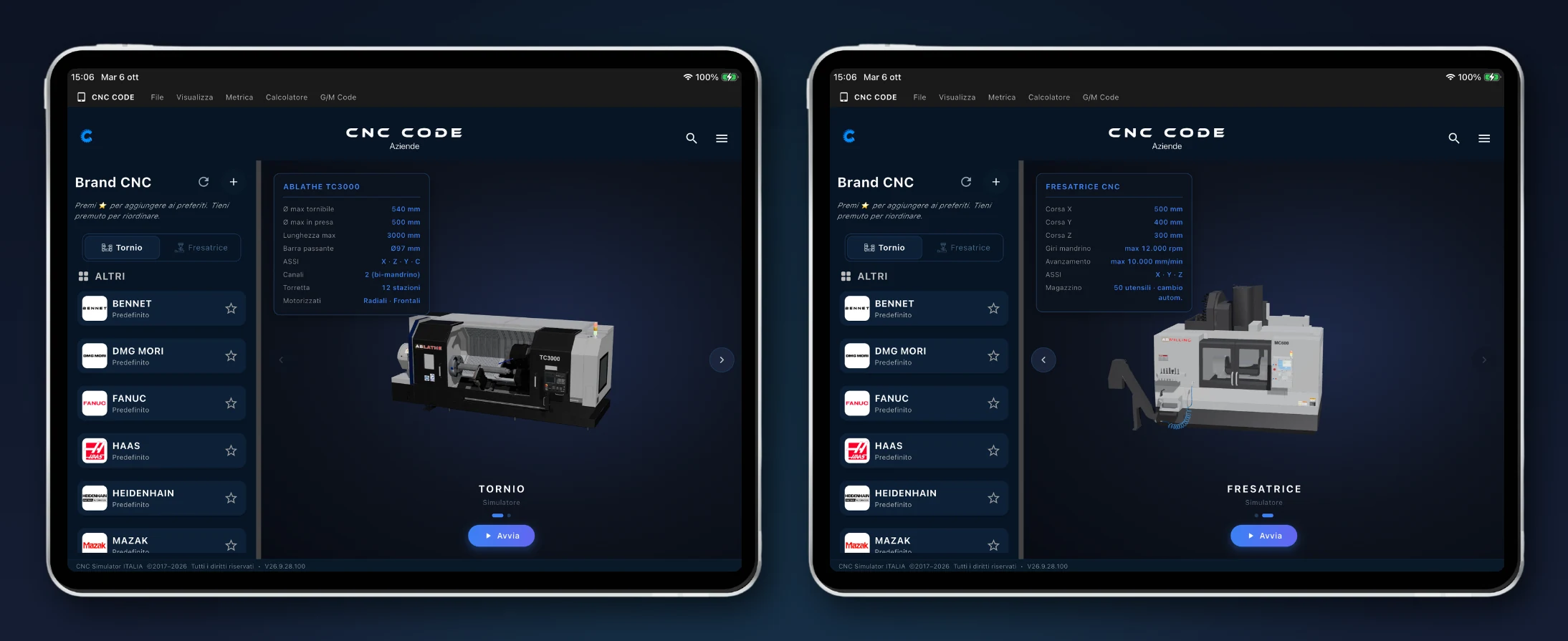 CNC Code Tablet: choosing the machine, 2-channel lathe and CNC mill with their specifications CNC Code Tablet: choosing the machine, 2-channel lathe and CNC mill with their specifications